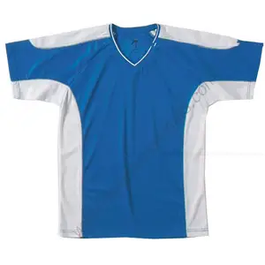 Personalizado seu próprio logotipo barato preço subolmadas futebol uniforme único azul e branco combinação de uniforme de futebol