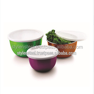 Serving Salad <b>Bowl</b> Wholesale Thermal Serving <b>Bowl</b> Stainless Steel Serving <b>Bowls</b> Non-Slip Mixing Set - Product Image 3