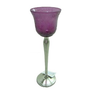 Conçu sur mesure luxe argent finition antique aluminium verre bougeoir fait main cheminée décorative pour les mariages noël - Product Image 2