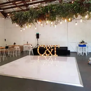 Pista de baile portátil negra de alto brillo sin luz Led Otros pisos Fiesta/evento de boda en blanco o negro