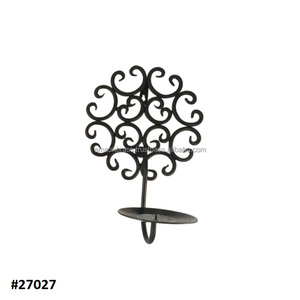 Applique murale décorative en fer forgé, large, en verre, style traditionnel - Product Image 6