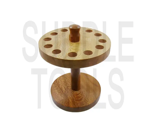 WOODEN NATURAL WOOD ROUND STAND RACK FOR HANGING HOLDING PLIERS & TOOLS GOLDSMITH TOOLS SILVERSMITH TOOLS