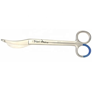 Tijeras desechables Busch para cordón umbilical-Acero inoxidable 16cm Instrumento quirúrgico de clase I curvo lateral - Product Image 3