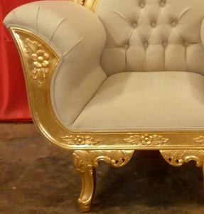 Chaise de mariage classique en acajou, meuble de couleur or, mobilier indonésien, pour mariage - Product Image 3