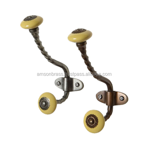 Crochet en métal pour porte d'entrée Crochet en métal pour manteaux Hardy Quality Decorative Wall Mount Designer Brass Metal Hook Brass Products On Sale - Product Image 5