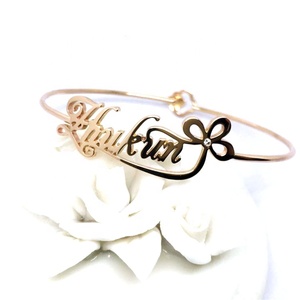 Gioielli personalizzati Nome Personalizzato bangle Bracciali In Acciaio Inox FAI DA TE Personalizzato Nome Inciso Bangle Bracciali - Product Image 1
