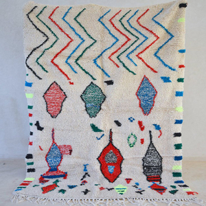 Alfombra de Beni Ourain marroquí auténtica hecha a mano, alfombra Azilal, Tapis - Product Image 6