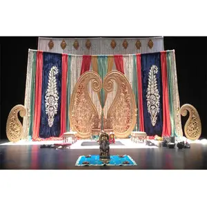 Indian Wedding Backdrop Stage Decoration/Wedding Colourful Embrodried Paisley Backdrop Curtain