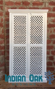 Librería Rústica Antigua de Madera Maciza de Roble con Doble Puerta Tallada, Mueble de Salón para el Hogar - Product Image 2