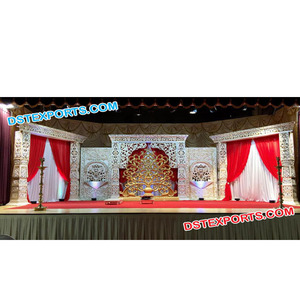 อุปกรณ์ตกแต่งเวทีงานแต่งงานแบบบอลลีวู้ดตกแต่งเวทีงานแต่งงานฉากหลังงานแต่งสุดพิเศษ - Product Image 1