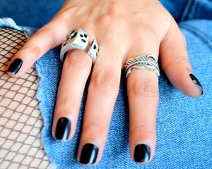 Tube en laiton filigrane cambrure nodal épais Boho anneau unisexe TR conception de bijoux à la mode - Product Image 1