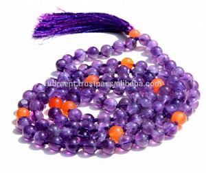 ซื้อสร้อยคอยาวลูกปัด108มาลาสร้อยคอยาวพลอยอเมทิสต์โยคะทำด้วยมือสำหรับเป็นของขวัญ - Product Image 2