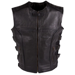 Gilet en cuir pour hommes, taille Plus, Punk, veste de moto, court, Slim, à la mode, décontracté, veste masculine, collection VES-0018 - Product Image 1