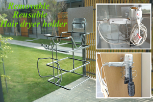Reusable and Removable Eco-Friendly Iron Wall Mounted Hair Dryer Holder with 5KG Load Capacity and Multifunctional Design - Product Image 5