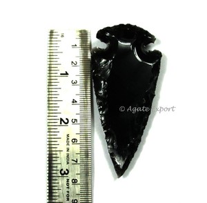 งานหัตถกรรมหินกึ่งมีค่าของชาวอินเดียรูปทรงหัวลูกศรออบซิเดียนทำด้วยมือแกะสลักคริสตัลรูปพระจันทร์เสี้ยว - Product Image 5