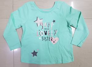 Bangladesh Stock lot/expédition dépassement étoile mot amour imprimé multicolore filles Super fantaisie toutes saisons T-shirt à manches longues - Product Image 2