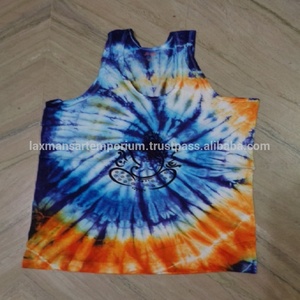 NUEVA CAMISETA PARA HOMBRE GODS DESIGNS CON ESTAMPADO DE DIOSES INDIOSES, TIE DYE HECHO A MANO, Tejido de punto de Spandex/Algodón, Sin mangas, Corte regular, Estilo vintage, Transpirable - Product Image 3