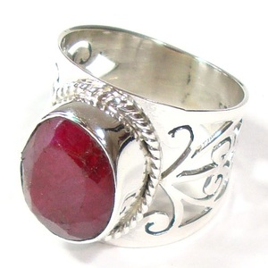 Anillo de Rubí, anillo de plata, joyería al por mayor - Product Image 2