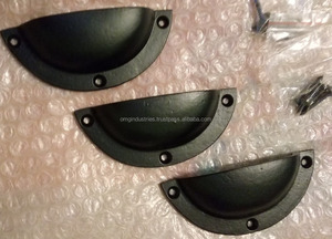 OMG Industries Tirador de taza de cajón de gabinete de latón antiguo Tirador de puerta de ventana de marco contemporáneo Tirador de aluminio de hierro hecho en oficina - Product Image 6