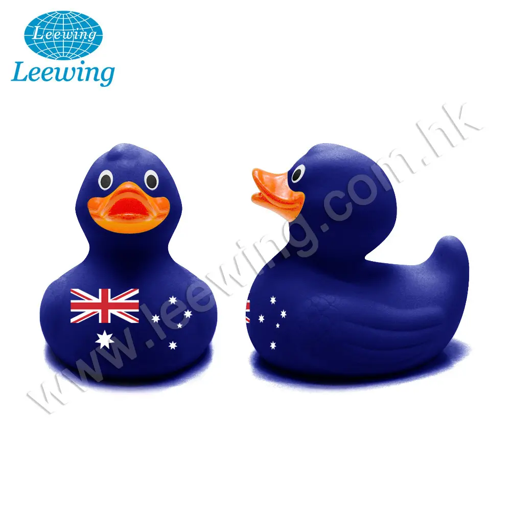 Australië Handtekening Souvenir Promotie Geschenk Plastic Pvc Vinyl Aangepaste Geel Ontwerp Uw Eigen Rubberen Eend Met Kangoeroe