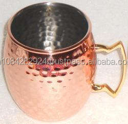 NOUVELLE TASSE EN CUIVRE POLI EN NICKEL MARQUÉ DU FABRICANT INDE-16 OZ - Product Image 2