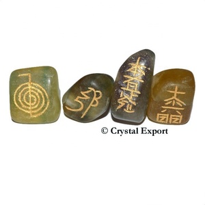 Top Quality Multi Fluorite Tumbled Usui Reiki <b>Set</b> : Buy Reiki <b>Sets</b> Available at - <b>Crystal</b> Exports - Product Image 1