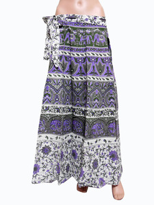 อินเดียยิปซีฮิปปี้ Jaipuri พิมพ์ผ้าฝ้ายชุดกระโปรงยาวย่น - Product Image 5