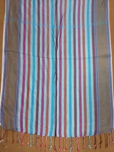 Rainbow Satin Stripe Viscose <b>Pashmina</b> Shawl Printed Digital Design for Adults for Winter and Spring - Product Image 4