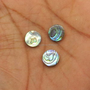 Coquille d'ormeau naturelle 10 mm ronde cabochon 2,60 carats pierre précieuse en vrac pour bijoux - Product Image 3