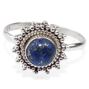 Bagues en argent sterling 925 Shri Ashapura Jewels, forme amoureux fantastiques, lapis-lazuli bleu, style bohème, religieux chrétien, vente en gros - Product Image 2