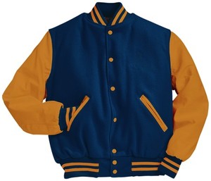 Veste universitaire sur mesure avec logo OEM pour homme, style streetwear oversize, corps en laine, manches en cuir PU, patch brodé, poignets côtelés - Product Image 1