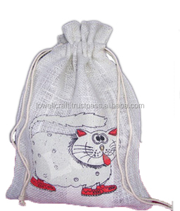 Vente en gros de sacs-cadeaux écologiques en jute biodégradables avec cordon de serrage, petites tailles, logo personnalisé, durables, réutilisables, au meilleur prix - Product Image 1