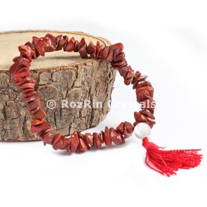 แจสเปอร์สีแดงชิปพาวเวอร์สร้อยข้อมือ - Product Image 1