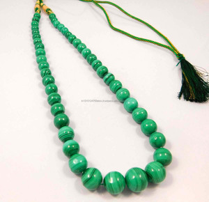 Cuentas de malaquita verde natural de piedras preciosas redondas de grado AAA - Product Image 5