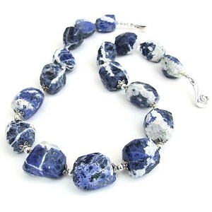High Quality Sodalite Nugget Faceted Drilled Faceted Gemstone Full Strand Natural Stone <b>Crystal</b> <b>Healing</b> <b>Necklace</b> Wholesaler - Product Image 4