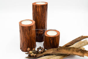 Portavelas de madera hecho a mano pulido blanco de alta calidad de primera calidad para iluminación del hogar y decoración del hogar y restaurante - Product Image 3