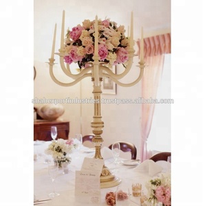 Candélabre en aluminium blanc scintillant et élégant bol à fleurs pièce maîtresse décorative en métal pour la maison de mariage pour les mariages décor à la maison - Product Image 4