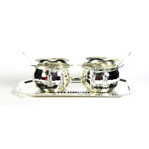 Juego de cuencos Handi chapados en plata con corbata Regalos DE BODA indios tradicionales para invitados, favores de devolución y regalos de ceremonia cultural - Product Image 5