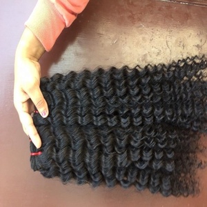 100% Indien Brésilien Naturel Cheveux Humains Cuticule Aligné Vierge Bouclés Remy Cheveux Livraison Gratuite En Gros-Afro Wave Style - Product Image 4