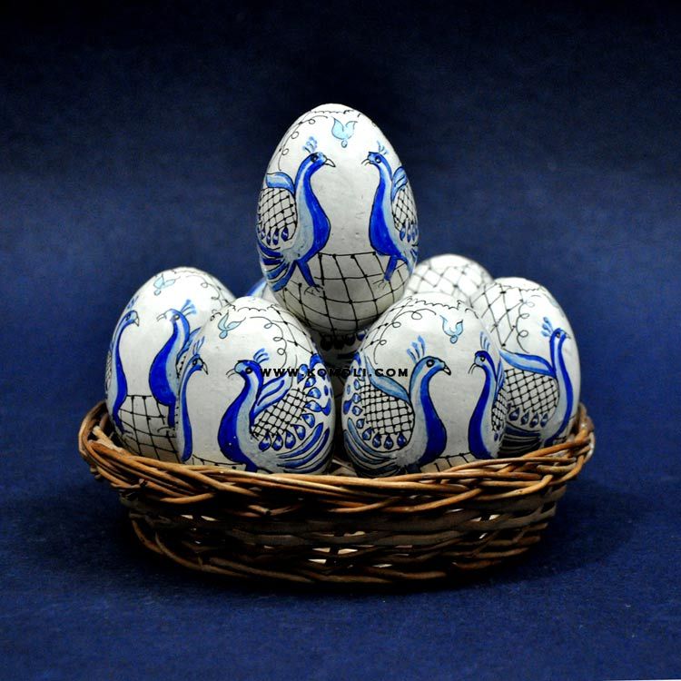 20 Œufs De Pâques En Bois Peints Main - Décoration Pâques 6cm - Motifs Uniques