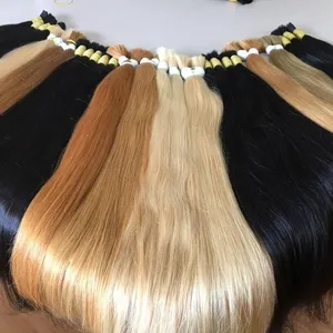 Super double color hair extensions bulk straight hair 70 cm all color