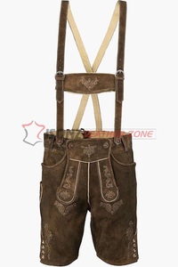 Lederhosen Tradicionales Alemanes de Estilo Austriaco Central para Hombre, de Cuero de Ante, con Patrón Bávaro para Oktoberfest, Ecológicos - Product Image 5