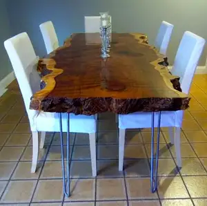 Mesa de comedor de madera de acacia maciza Live Edge de diseño indio de lujo, muebles para el hogar para comedor - Product Image 1