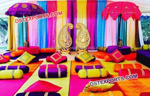 Punjabi Cultural Mehndi Ceremony Stage Sangeet <b>Party</b> Punjabi <b>Decoration</b> Indian Traditional Mehndi Ceremony Stage <b>Set</b> Decor USA - Product Image 4