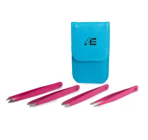 Juego de Pinzas Profesionales Personalizadas de 4 Piezas para Cejas y Pestañas, Pinzas Largas y Puntiagudas con Estuche 2026, ¡EN OFERTA! - Product Image 1