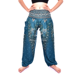 กางเกงฮาเร็มพิมพ์ลายไข่นกยูง,กางเกงโยคะ,กางเกงไทย - Product Image 4