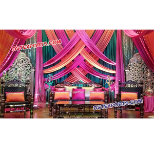 Boda de la estampilla etapa muebles boda Mehandi etapa sofá decoración de escena de boda pakistaní muebles - Product Image 1
