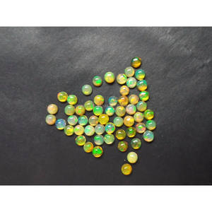 Laboratorio de grado AAA creado 3mm Natural etíope amarillo ópalo cabujón piedra preciosa alta calidad negro forma ovalada 20mm X 8mm Suelto - Product Image 2