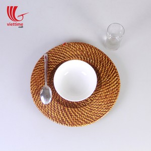 Meilleure vente Napperon rond en rotin brun écologique napperon en rotin tissé naturel - Product Image 6