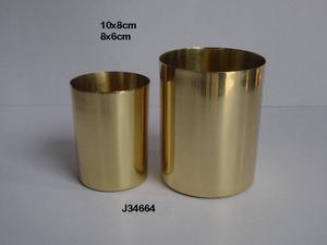 Portavelas de cobre sólido de dos tonos, accesorios de vela con pulido de espejo, contenedores de Metal - Product Image 3